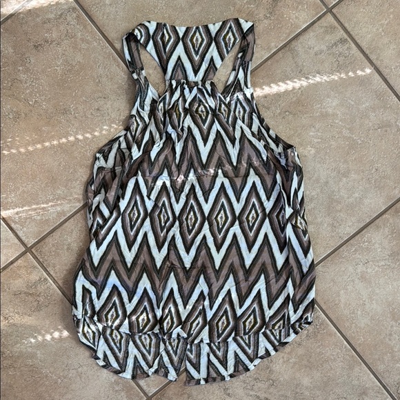 Cynthia Rowley Black and White Tie Front Tank Top - Picture 4 of 4